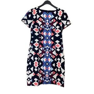 Talbots Geometric Abstract Midi Dress Size 2P